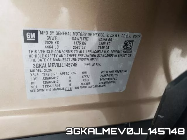 3GKALMEV0JL145748 фото 2