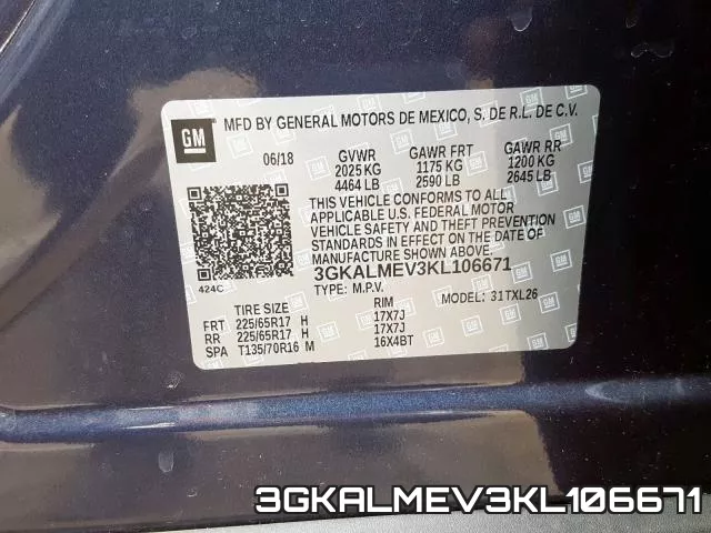 3GKALMEV3KL106671 фото 2