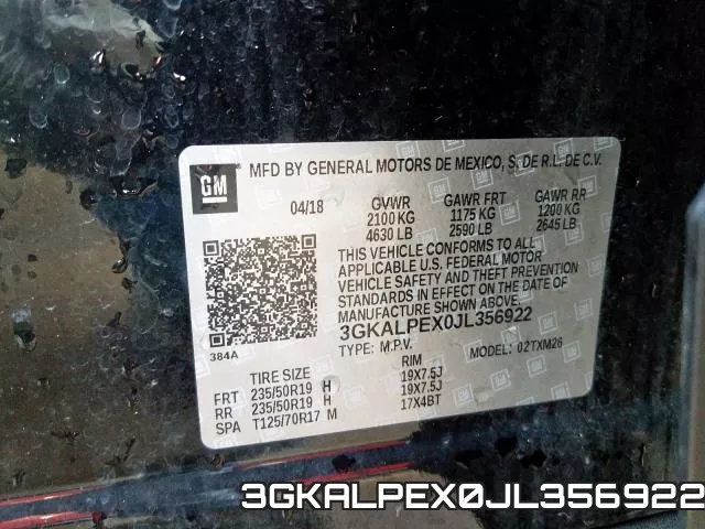 3GKALPEX0JL356922 фото 2