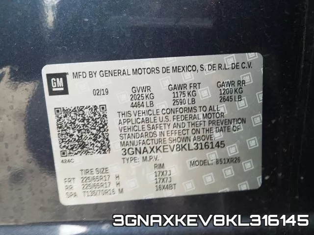 3GNAXKEV8KL316145 фото 2