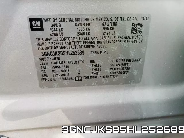 3GNCJKSB5HL252689 фото 2