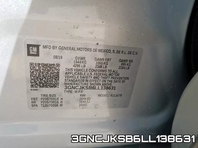 3GNCJKSB6LL138631 фото 2