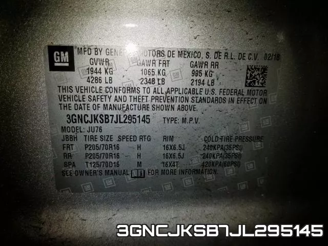 3GNCJKSB7JL295145 фото 2