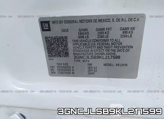 3GNCJLSB9KL217599 фото 10
