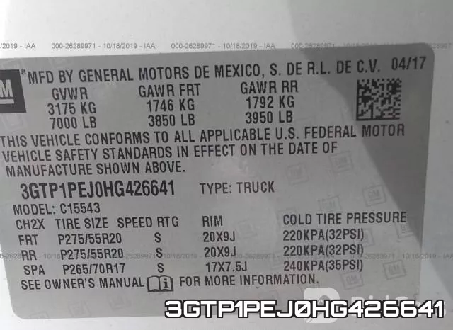 3GTP1PEJ0HG426641 фото 10