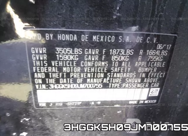 3HGGK5H09JM700755 фото 10