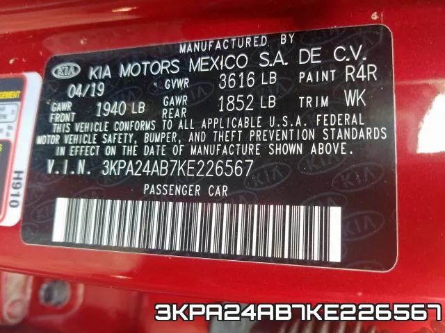 3KPA24AB7KE226567 фото 2