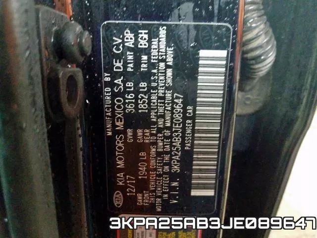 3KPA25AB3JE089647 фото 2