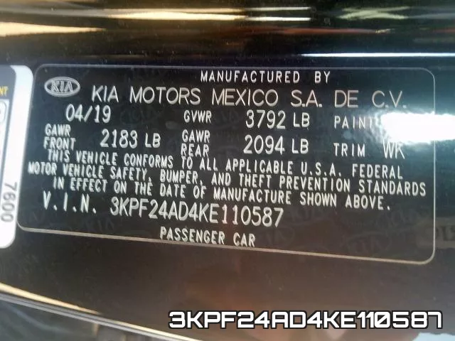 3KPF24AD4KE110587 фото 2
