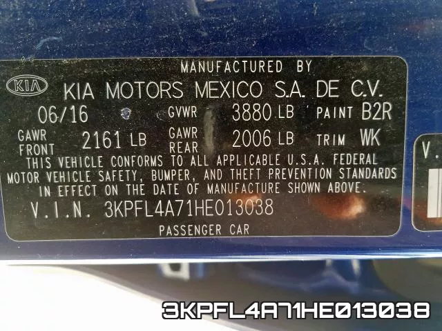 3KPFL4A71HE013038 фото 2