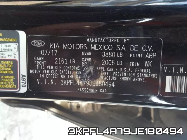 3KPFL4A79JE180494 фото 2