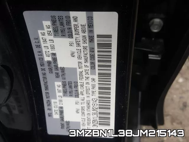 3MZBN1L38JM215143 фото 2