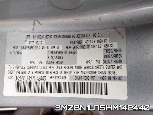 3MZBN1U75HM142440 фото 2