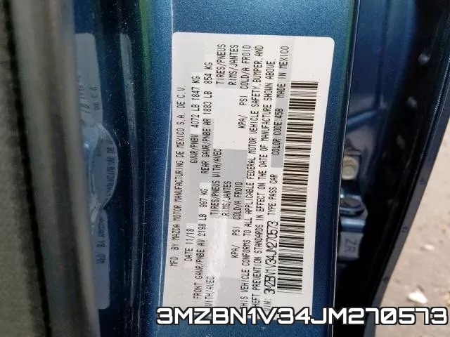 3MZBN1V34JM270573 фото 2