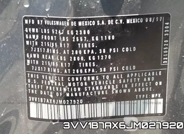 3VV1B7AX6JM027920 фото 10