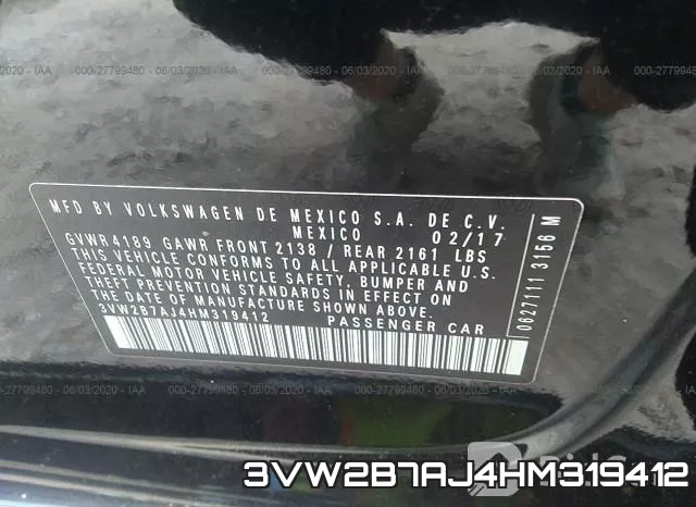 3VW2B7AJ4HM319412 фото 10