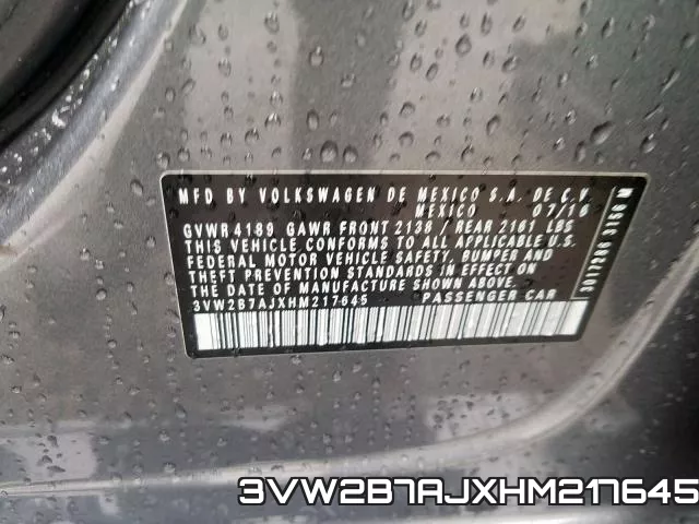 3VW2B7AJXHM217645 фото 2