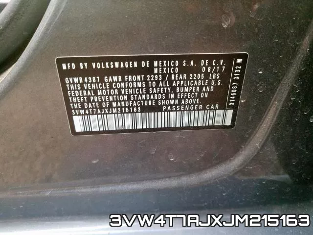 3VW4T7AJXJM215163 фото 2