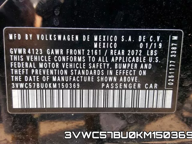 3VWC57BU0KM150369 фото 2