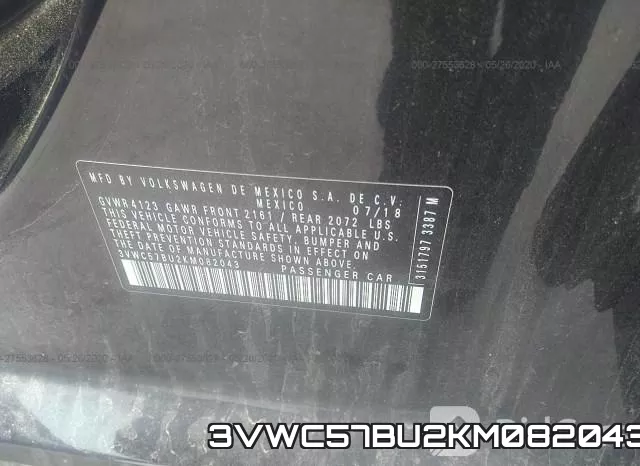 3VWC57BU2KM082043 фото 10