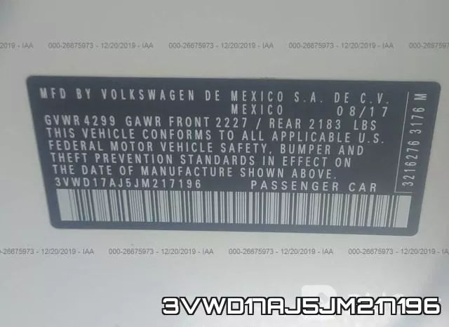 3VWD17AJ5JM217196 фото 10