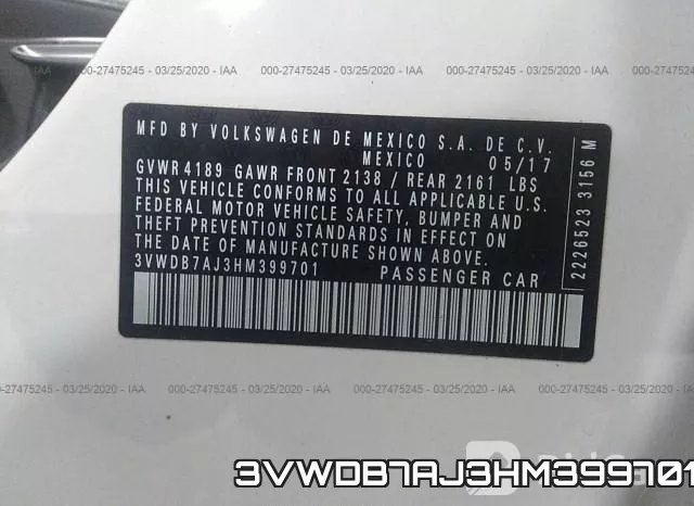 3VWDB7AJ3HM399701 фото 10