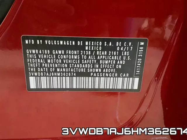 3VWDB7AJ6HM362674 фото 2