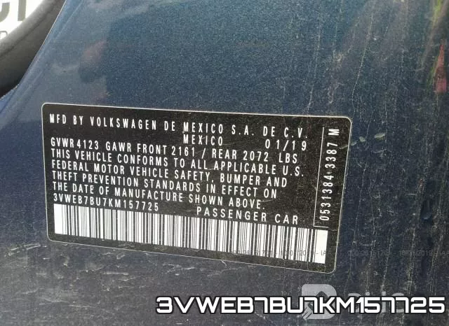 3VWEB7BU7KM157725 фото 10