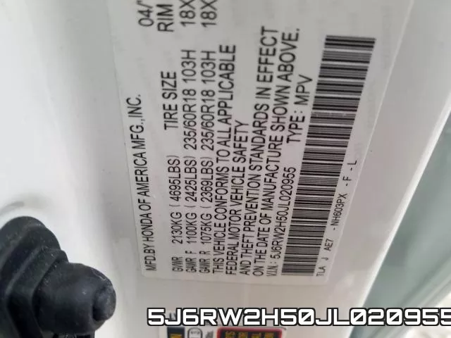 5J6RW2H50JL020955 фото 2
