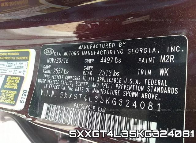 5XXGT4L35KG324081 фото 10