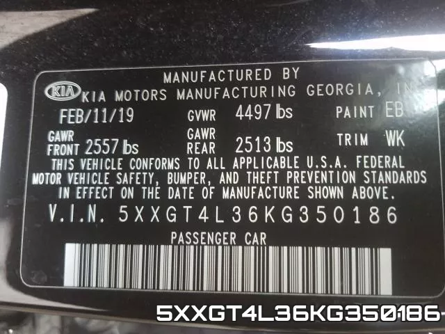 5XXGT4L36KG350186 фото 2