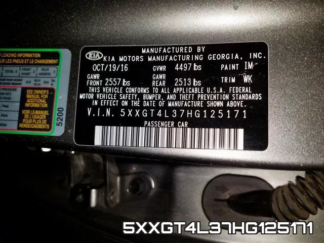 5XXGT4L37HG125171 фото 2