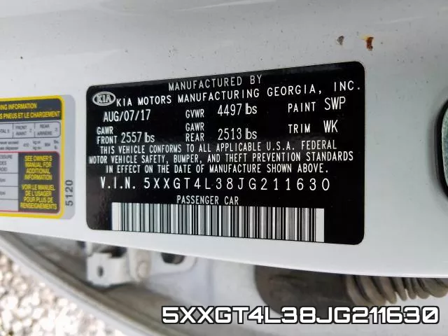 5XXGT4L38JG211630 фото 2