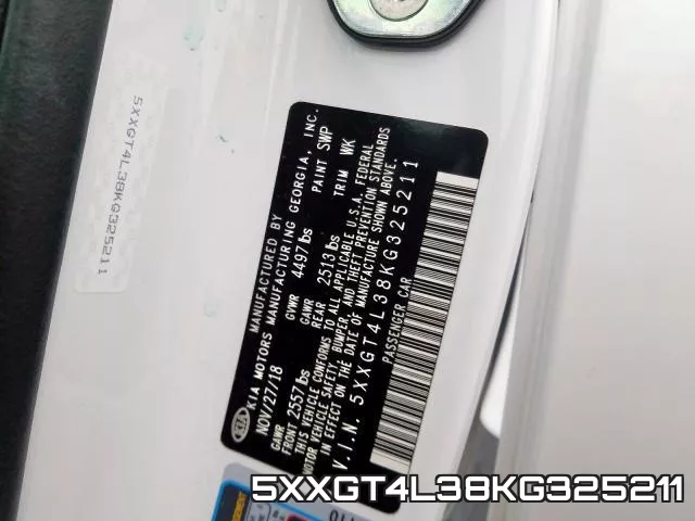 5XXGT4L38KG325211 фото 2