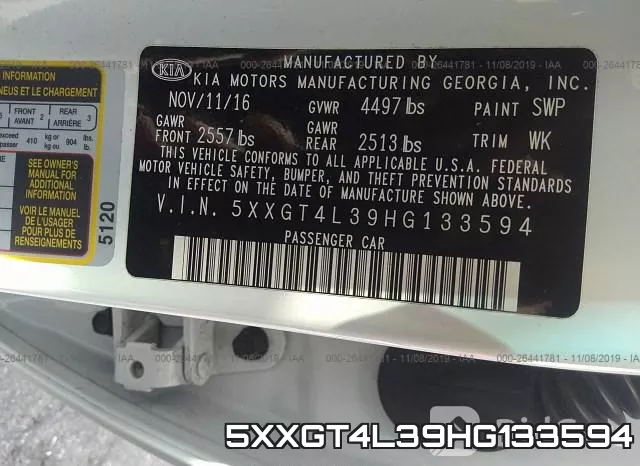 5XXGT4L39HG133594 фото 10