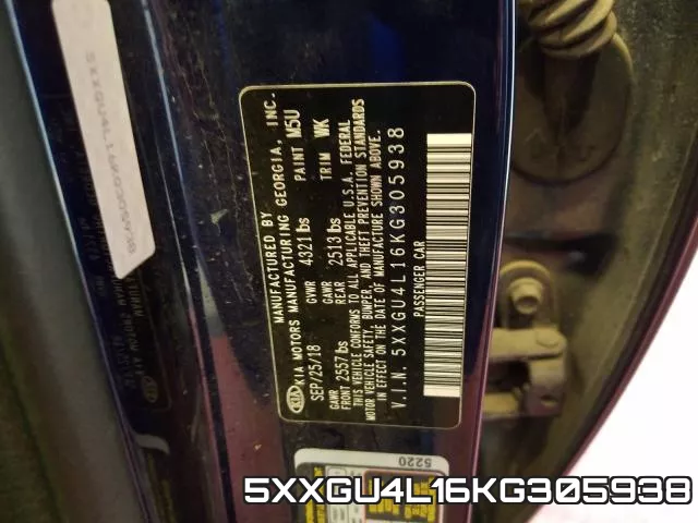 5XXGU4L16KG305938 фото 2