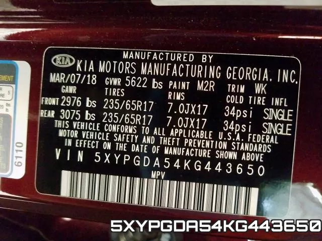 5XYPGDA54KG443650 фото 2