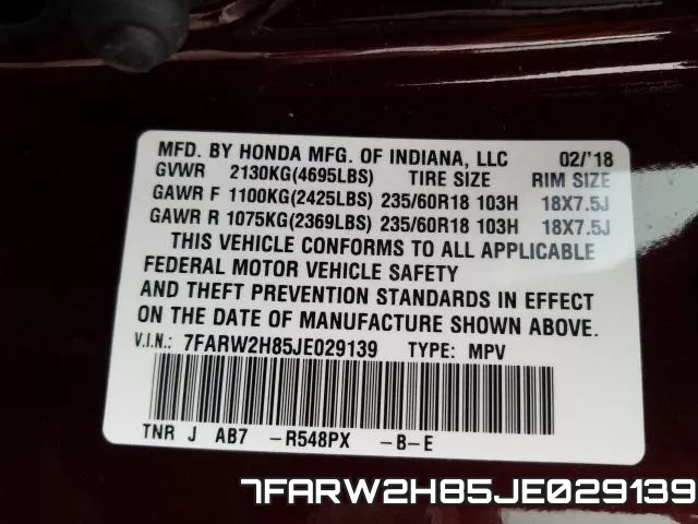7FARW2H85JE029139 фото 2