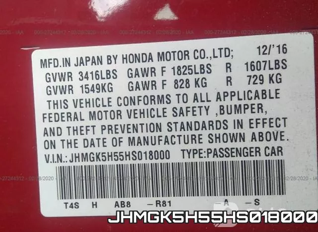 JHMGK5H55HS018000 фото 10