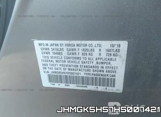 JHMGK5H57HS007421 фото 10
