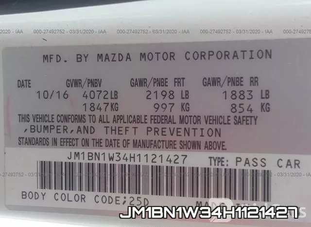 JM1BN1W34H1121427 фото 10