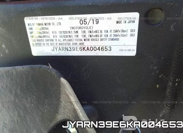 JYARN39E6KA004653 фото 2