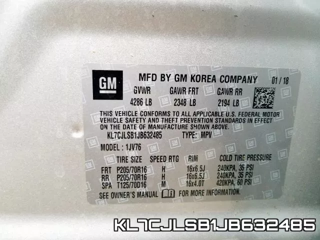 KL7CJLSB1JB632485 фото 2
