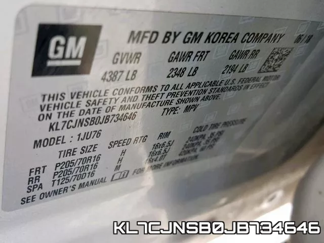 KL7CJNSB0JB734646 фото 2