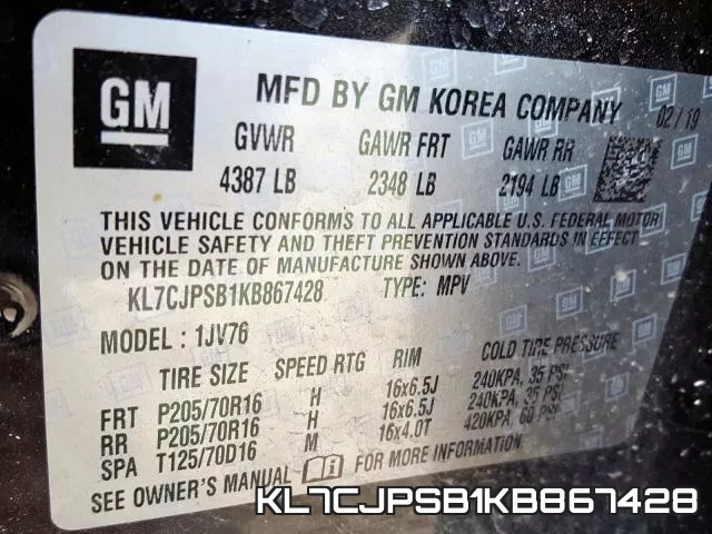 KL7CJPSB1KB867428 фото 2