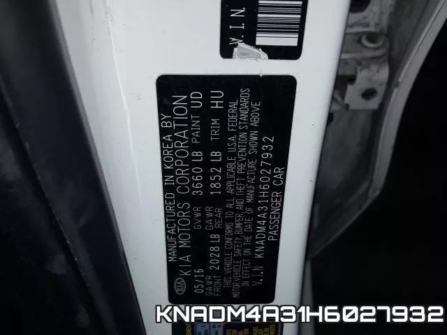 KNADM4A31H6027932 фото 2