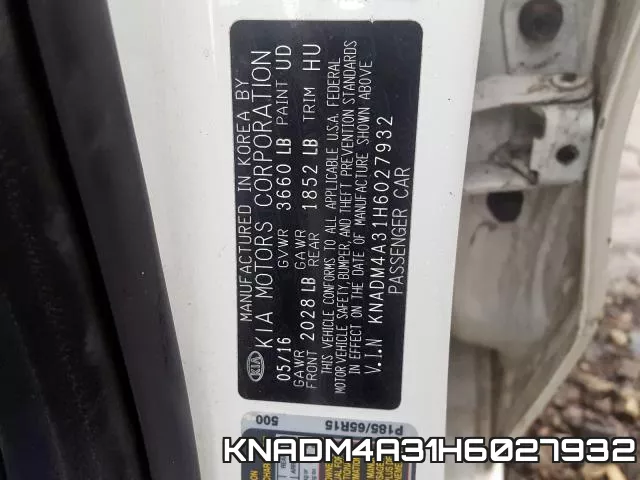 KNADM4A31H6027932 фото 10