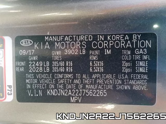 KNDJN2A22J7562265 фото 2