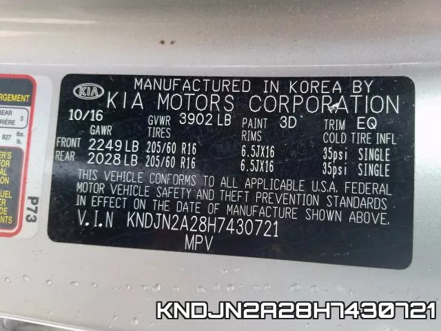KNDJN2A28H7430721 фото 2