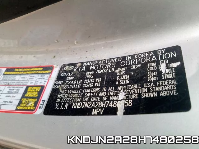 KNDJN2A28H7480258 фото 2
